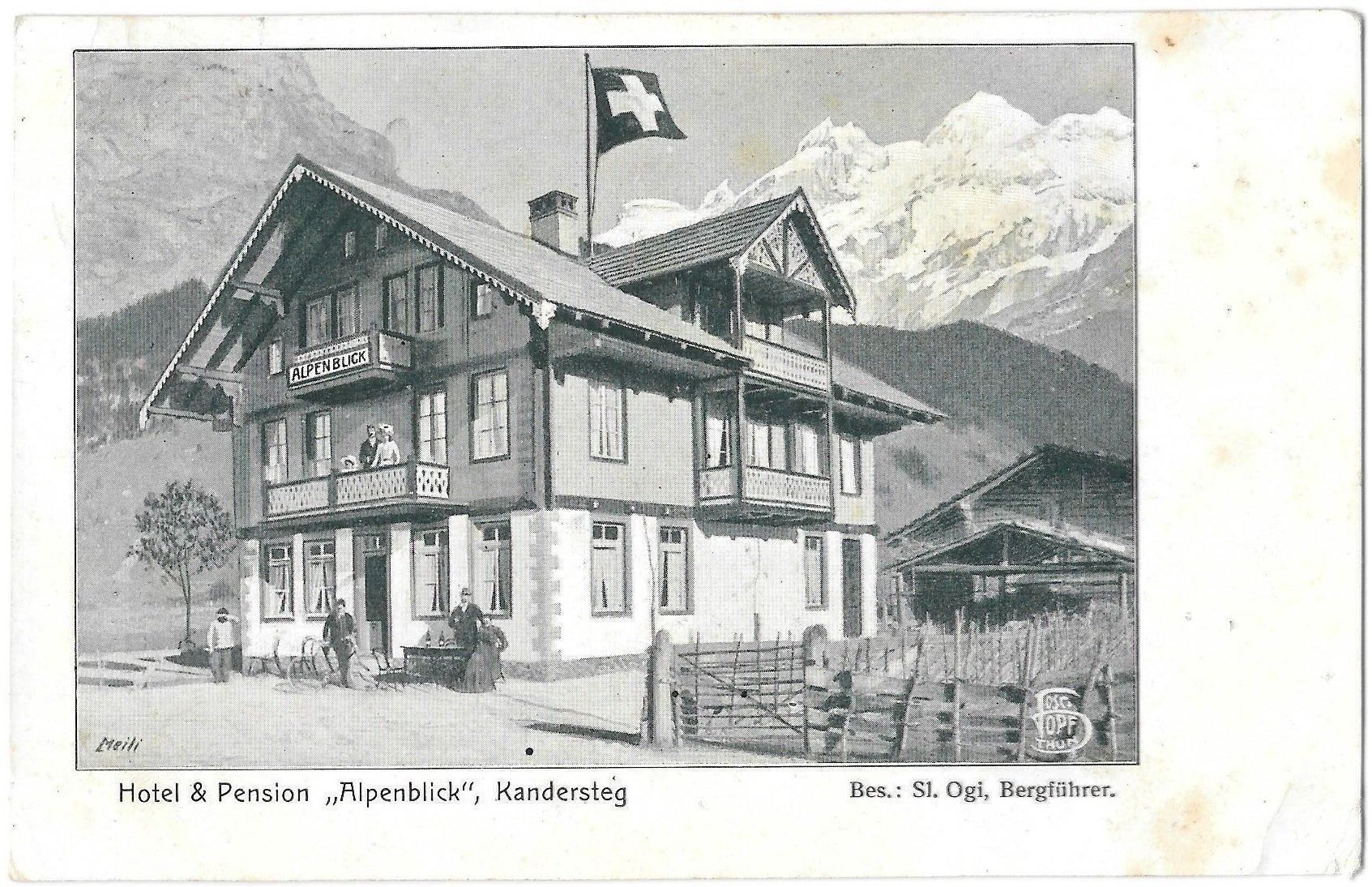 Cartoline postali: Kandersteg Hotel Alpenblick – Usato da Olten venduto da clotaldi