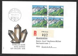 R-FDC Nr. 578 Viererblock Orts-ET Airolo 16.9.1976