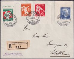 1932, LUXUS-Ersttagsbrief J61-J64: SCHAFFHAUSEN, K: 1'000.-+