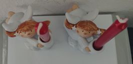 Porzellan/ Keramik Kerzenständer mit Kerze Engel