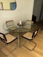 Table à manger ronde en verre