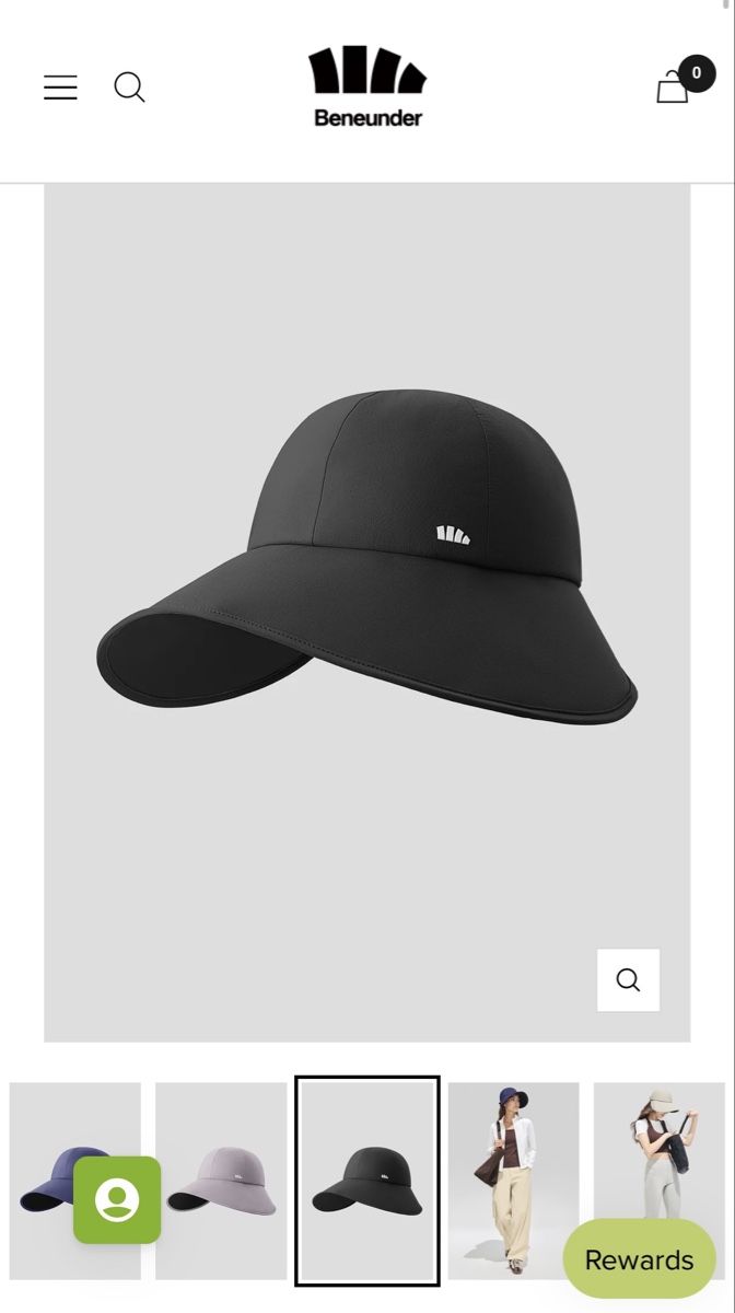Copricapi, berretti & cappellini: Viral Beneunder Black Sun Hat UPF 100+ Wide Brim Adjustable – Usato da Zürich venduto da Eb_