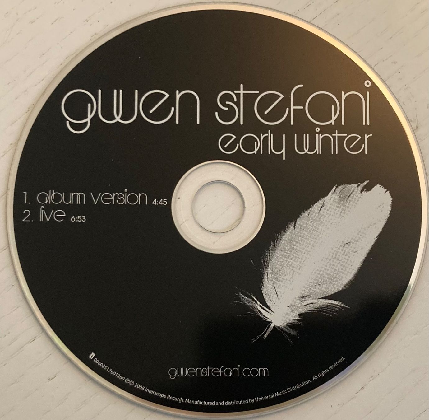 CD: GWEN STEFANI - EARLY WINTER – Usato da Poliez-Pittet venduto da Newtown-Records 1