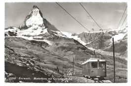 Zermatt (VS) Matterhorn mit Gornergratbahn - Foto-AK - 1965