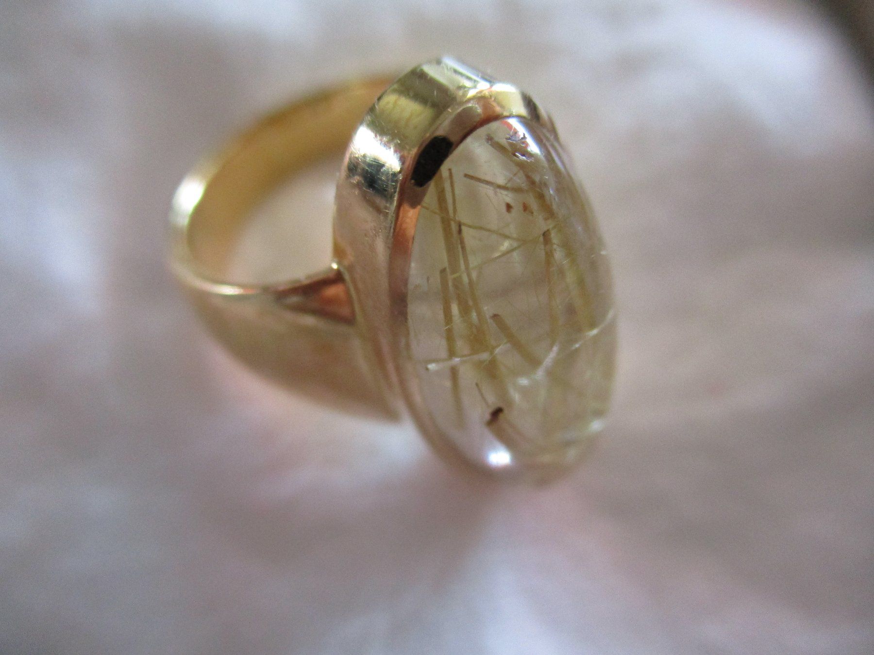 Bagues: Ring Gold 750 mit Rutilquarz Oval NEU – Neuf (Voir description) à Wil SG par garou40