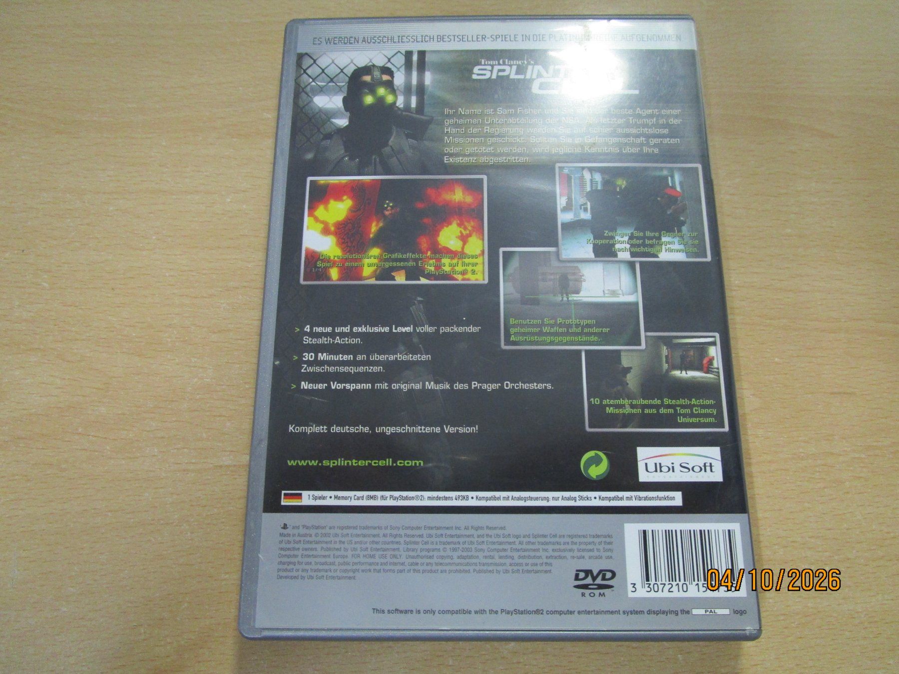 Sony Giochi: Splinter Cell Sony Playstation 2 PS2 – Usato da Goldau venduto da agestuffer 1