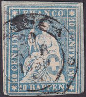 Strubel: 23C.d mit "Tessiner Stempel" BIASCA 1859