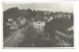 Küsnacht (ZH) Dorfpartie mit Wohnhäusern - echt Foto-AK 1927