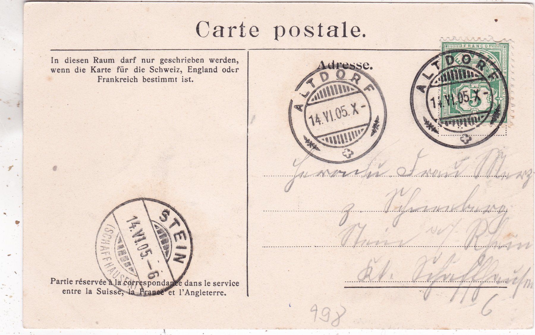 Cartoline postali: Bristenstock 1905 – Usato da Herisau venduto da Lisegrat2008 1
