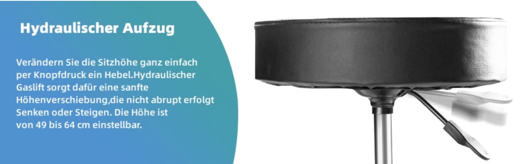 Hocker: Rollhocker Arbeitshocker Drehhocker Höhenverstellbar 360° – Neu und originalverpackt aus Bülach von StoreInShop.com 1