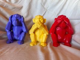 Low poly apes 3 x 15 cm