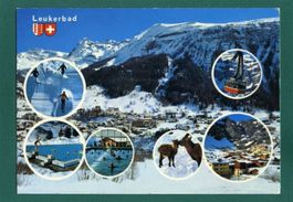 Leukerbad, AK mit 6 Medaillons,1979, gelaufen, Grossformat