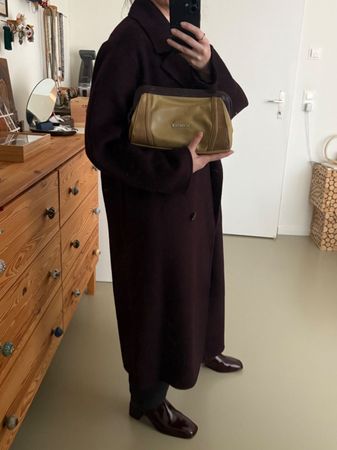 SCOOTER sac pochette cuir beige/marron | Leder Clutch