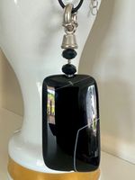 XXL Onyx Anhänger 925 Silber – massiv & markant Unikat 8.5cm