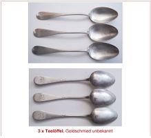 3 x Teelöffel, Goldschmied unbekannt, (Art.235)