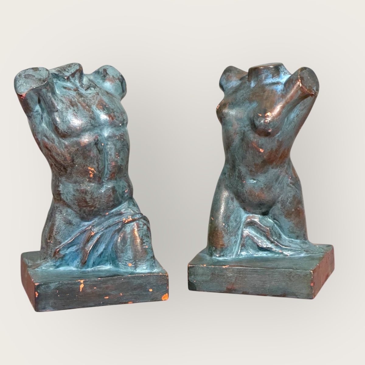 Statuette: Torso Bookends - Antique Style, signed DELERSE – Usato da Lausanne venduto da vas_cdb2