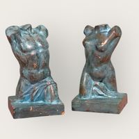 Torso Bookends - Antique Style, signed DELERSE