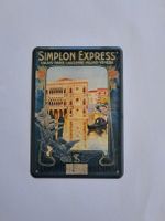 Vintage Blechschild "Simplon Express" Postkartengrösse