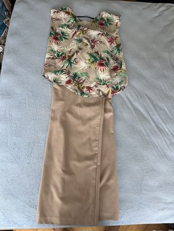 H&M Stoffhose Beige,mit passenden Oberteil