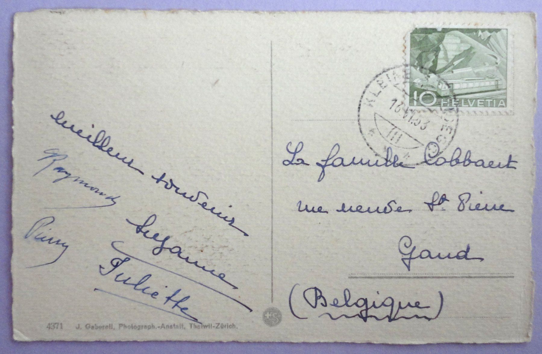 Cartoline postali: Interlaken : Jungfrau und Mönch – Usato da Fétigny venduto da Billy2miny 1