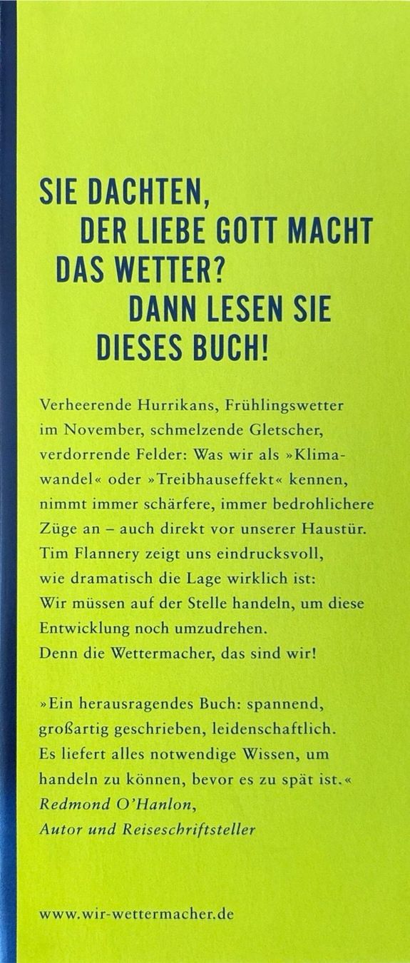 Libri: Tim Flannery, Wir Wettermacher – Usato da Sarnen venduto da Livres 2