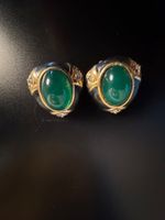 Nina Ricci Vintage Ohrclips Grün Gold