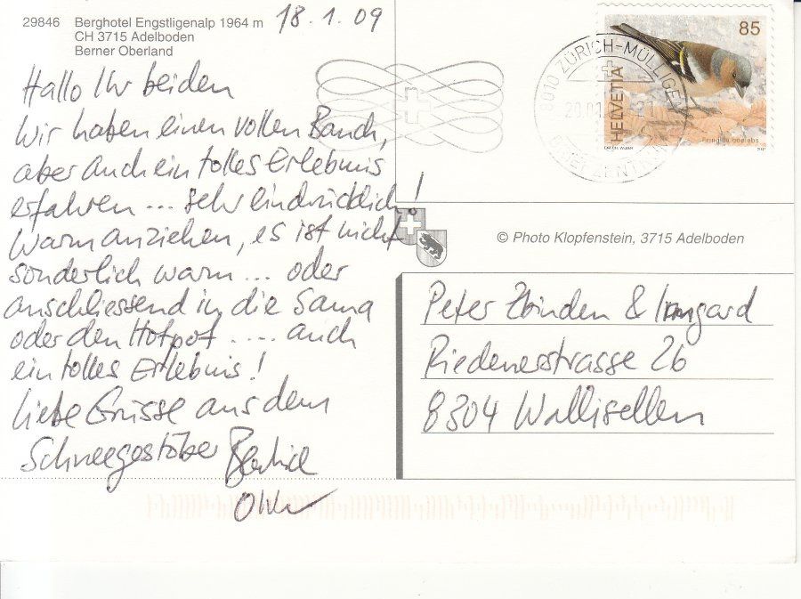 Cartoline postali: Engstligenalp 2009 – Usato da Bürglen TG venduto da StampGraf 1