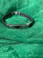 RARITÄT - edles ARMANI Leder-Armband, schwarz, 20cm