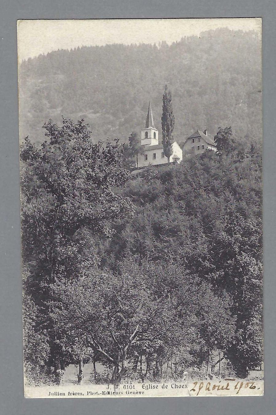 Cartoline postali: 1906, ÉGLISE DE CHOEX – Usato da Pura venduto da ulisse1957