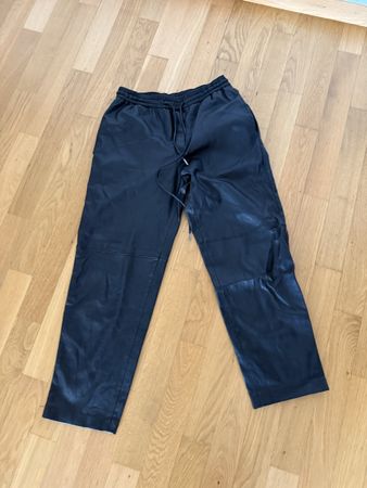 Lederlook Hosen Mango Grösse S Schwarz