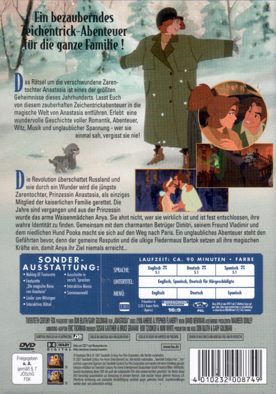 Tutti i DVDs: DVD: Anastasia (Don Bluth) – Usato da Tägerig venduto da fil_f8k6 1