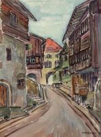 Karl Nabulon, Trogen - Aquarell, Agna, Italien, signiert