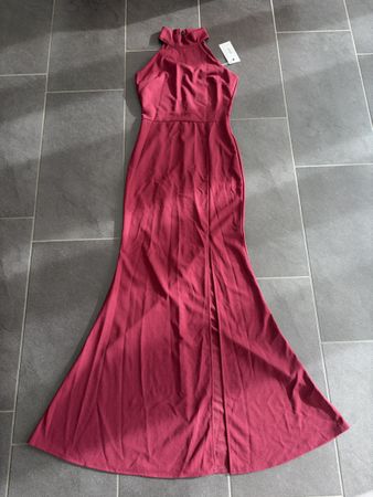 Halterneck Maxi Kleid Bordeaux / Berry Wine Gr. S/M
