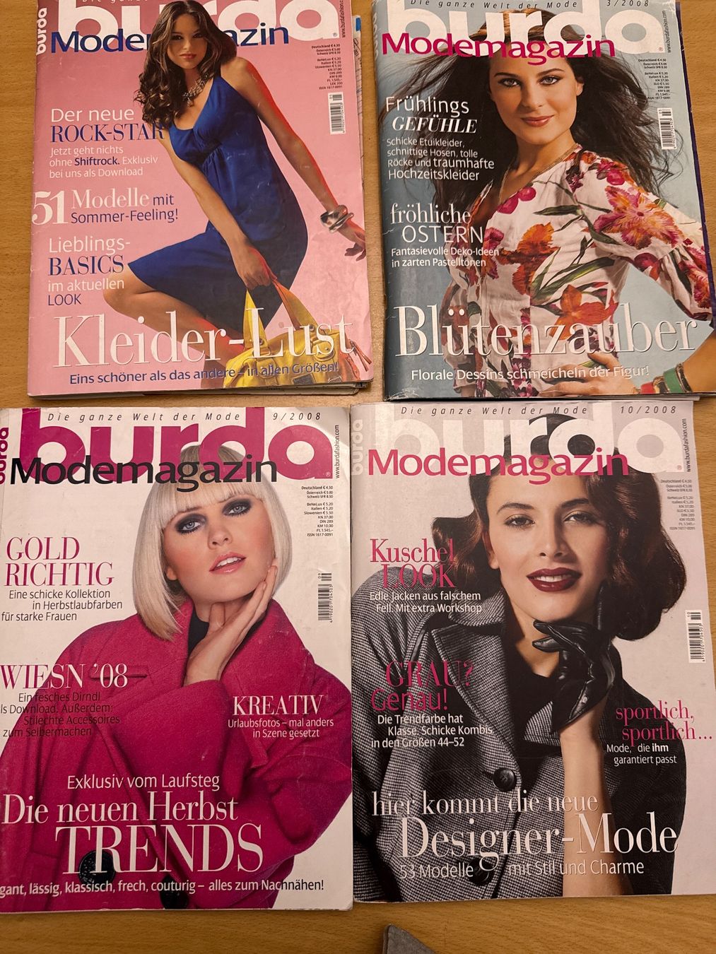Cartamodelli: Burda Mode Magazin 2008 4 Ausgaben – Usato da Chur venduto da Alebli123