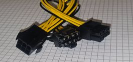PCI-E 6-pin to 2x 8-pin (6+2 pin) graphics card power cable