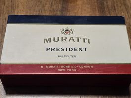 Vintage Muratti President Zigaretten Dose, leer, Rarität!