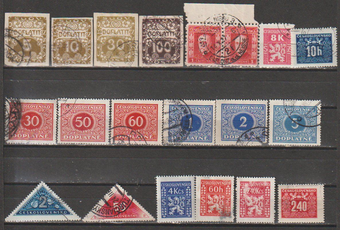 Alle Briefmarken: Tchécoslovaquie, plusieurs valeurs – Gebraucht aus Crans-Montana von kira56