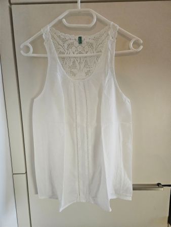 Benetton Oberteil weiss ohne Grösse (Gr. S?)