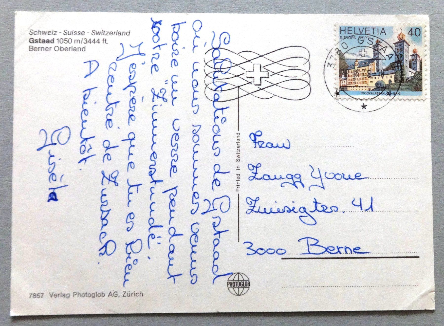 Cartoline postali: Gstaad 1050 m, B.O. – Difettoso da Fétigny venduto da Billy2miny 1