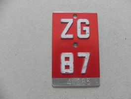 Velonummer Nummer Rad Velo ZG 87 Zug 1987 Bike Geschenk