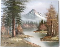 sehr schönes Landschaftsbild, signiert