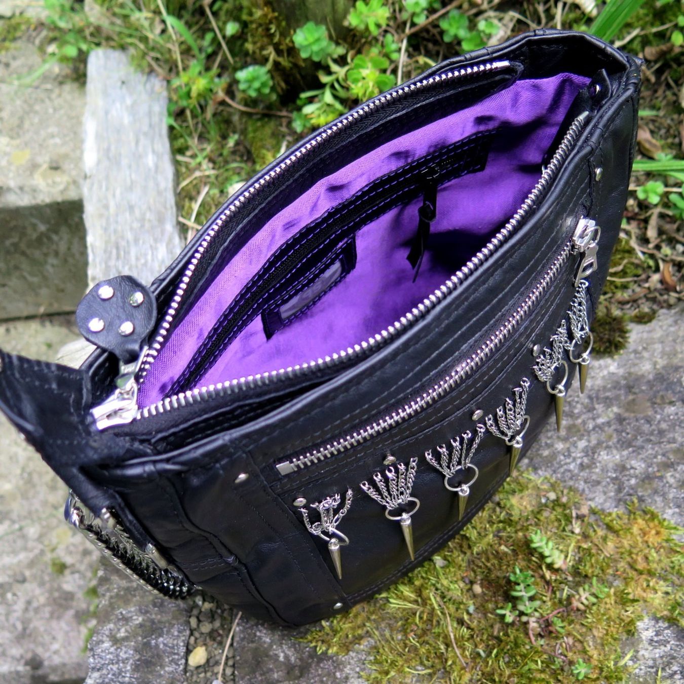 Borse da donna: schwarze Ledertasche Damen, Umhängetasche mit Fransen – Nuovo e nell'imballaggio originale da Trimbach venduto da ps-lederwerk 7