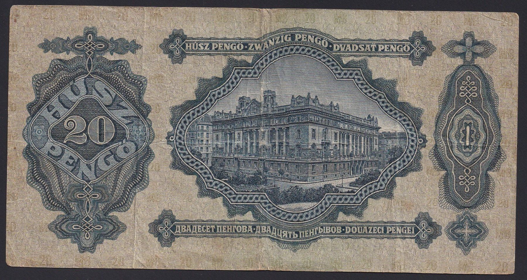 Billets de banque: Ungarn 20 Pegno 1930 – D'occasion à Brugg AG par banknoten_muesli 1