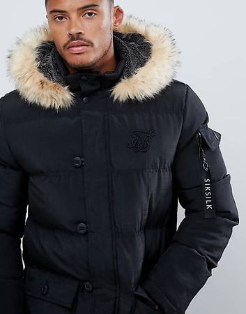 Siksilk Tarka schwarze Winterjacke