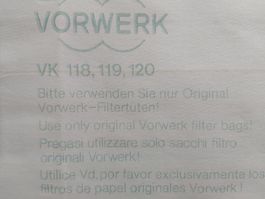 20 Vorwerk-Filtertüten für VK 118, 119, 120