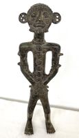 XXL alte massive weibliche Benin Bronze Figur Höhe 28,5 cm