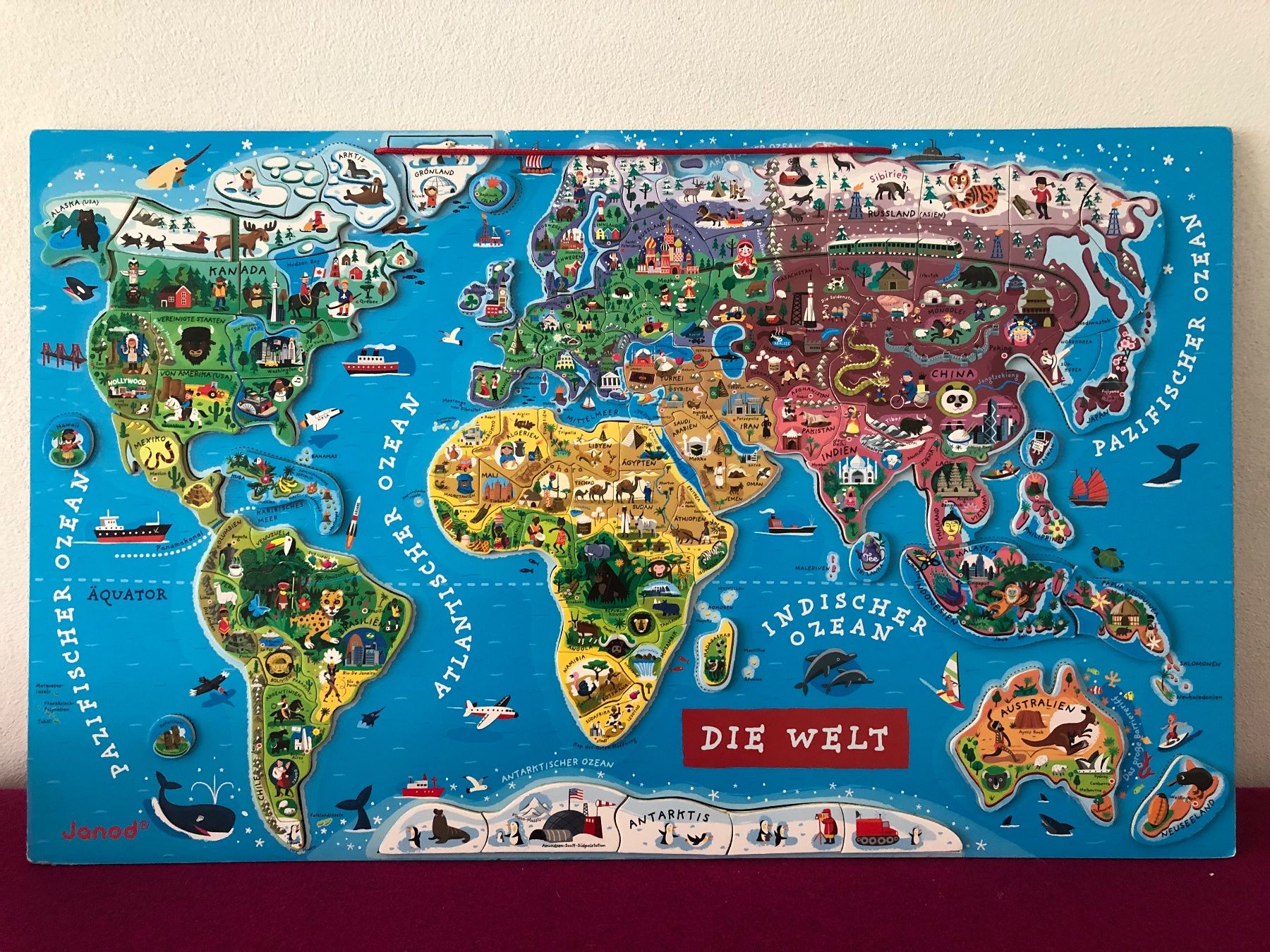 Janod Puzzles: Janod - magnetisches Weltpuzzle, 77x48cm – Gebraucht aus Gunzwil von feel_good
