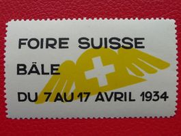 1934: Werbevignette FOIRE SUISSE BALE (BASEL) sehr schön!