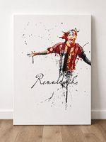 Ronaldinho Aquarell Leinwandbild 90x60 cm - Sinus Art