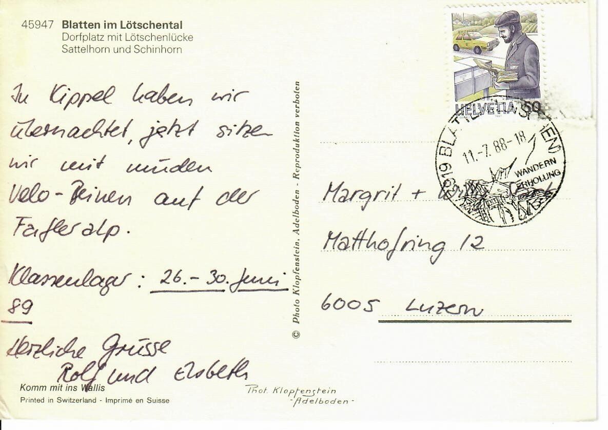 Cartoline postali: Blatten im Lötschental – Usato da Hochdorf venduto da Ziegel-16 1
